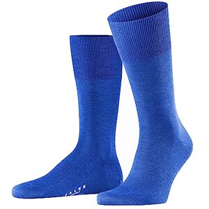 FALKE Airport New Wool Cotton Men's Socks Black White Many Other Colours Reinforced Men's Socks without Pattern Breathable Thick Plain, 1 Pair, Blue (Sapphire 6055), 41-42