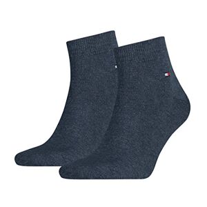 Tommy Hilfiger Men's TH Men's Quarter 2P Sneaker Socks 2 Pairs (Th Men Quarter 2p) Blue (Jeans 356) Plain, size: 39-42
