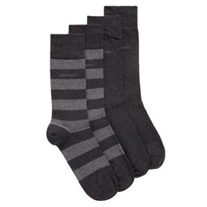 Hugo Boss strømper 2-pack str. 39-42 - Block Stripe grå   2 stk.