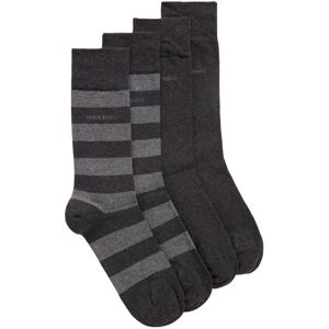 Hugo Boss strømper 2-pack str. 39-42 - Block Stripe grå   2 stk.