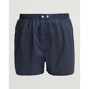 Derek Rose Classic Fit Cotton Boxer Shorts Navy Polka Dot men M Blå