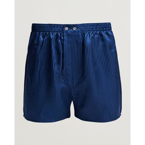 Derek Rose Classic Fit Silk Boxer Shorts Navy men L Blå