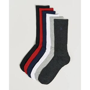 Polo Ralph Lauren 6-Pack Cotton Crew Socks Multi men One size Blå,Hvid,Sort,Grå,Rød