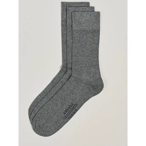 Amanda Christensen 3-Pack True Cotton Socks Grey Melange men 39-42 Grå