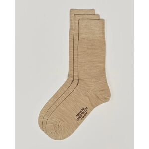 Amanda Christensen 3-Pack Icon Wool/Cotton Socks Sand men 43-44 Beige