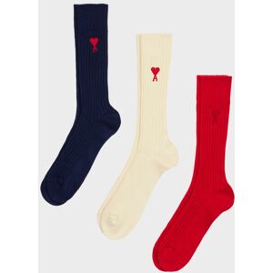 AMI 3-pack Socks Navy/Red/Off-white 39-42