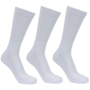 Trespass Sportsmen - Unisex 3 Pair Rib Crew Socks  White 7/11