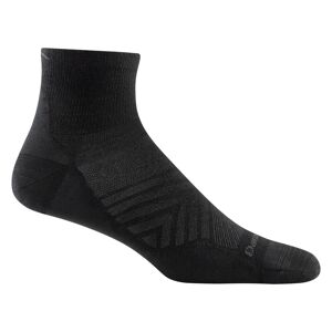 Darn Tough Men's Run Quarter Ultra-Lightweight Running Sock Black Medium, Black