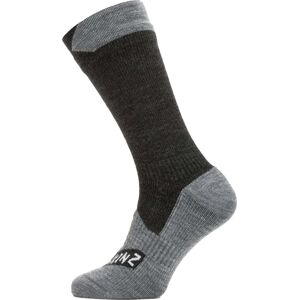 Sealskinz Raynham Waterproof All Weather Mid Length Sock Black/Dark Grey Marl S, Black/Dark Grey Marl