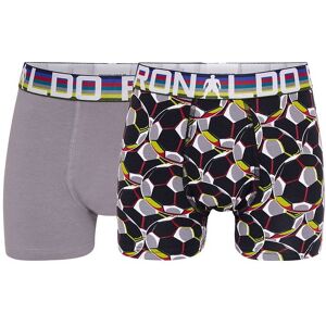 Ronaldo Boxershorts - 2-Pak - Grå/sort M. Mønster - Jbs - 10-12 År (140-152) - Boxershorts