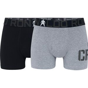 Ronaldo Boxershorts - 2-Pak - Bambus - Grå/sort - Jbs - 7-9 År (122-134) - Boxershorts