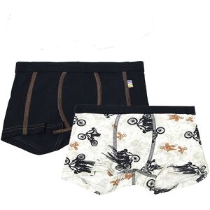 Joha Boxershorts - 2-Pak - Bambus - Off White/marineblå M. Cykel - Joha - 150 - Boxershorts