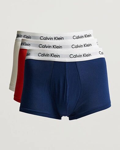 Calvin Klein Cotton Stretch Low Rise Trunk 3-pack Red/Blue/White men S Rød