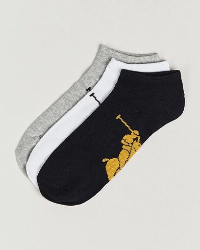 Polo Ralph Lauren 3-Pack Sneaker Socks Grey/Black/White men One size Hvid,Grå,Sort