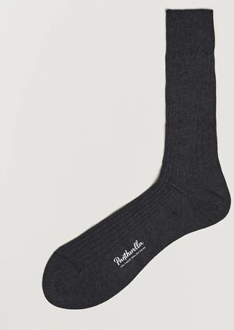 Pantherella Vale Cotton Socks Dark Grey men 11 (42) Grå