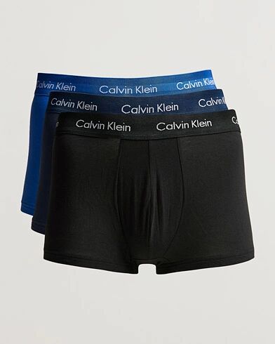 Calvin Klein Cotton Stretch Low Rise Trunk 3-pack Blue/Black/Cobolt men L Sort