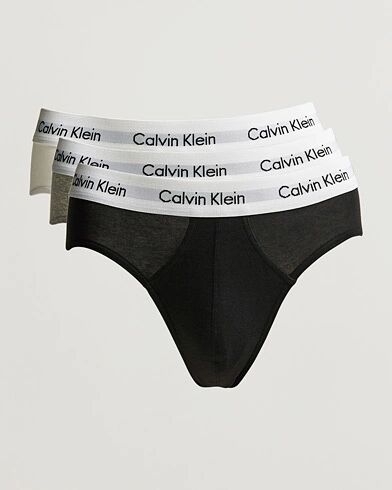 Calvin Klein Cotton Stretch Hip Breif 3-Pack Black/White/Grey men L Sort