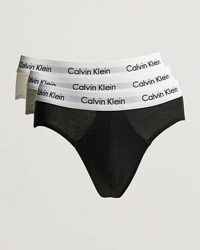 Calvin Klein Cotton Stretch Hip Breif 3-Pack Black/White/Grey men XL Sort