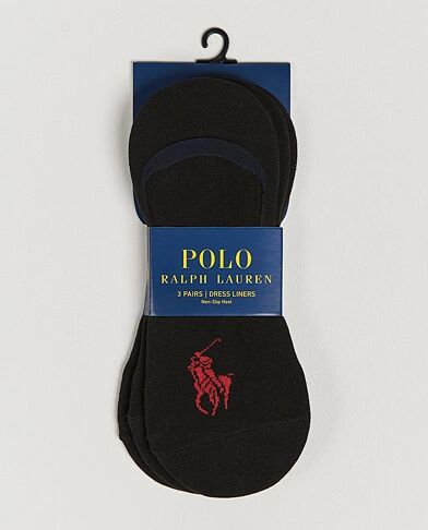 Polo Ralph Lauren 3-Pack No Show Big Pony Socks Black men One size Sort