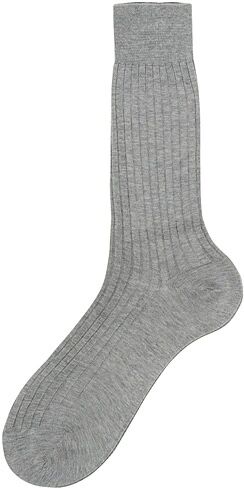 Bresciani Cotton Ribbed Short Socks Light Grey men M (41-42) Grå