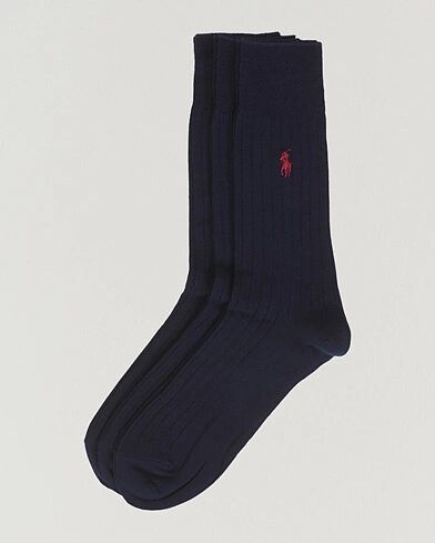 Polo Ralph Lauren 3-Pack Egyptian Cotton Socks Navy men 43-46 Blå