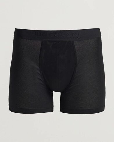 Bresciani Cotton Boxer Trunk Black men L Sort