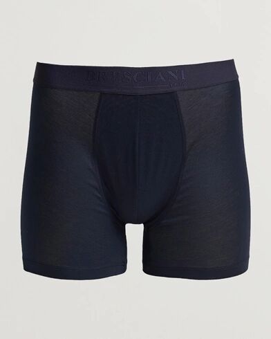 Bresciani Cotton Boxer Trunk Navy men L Blå