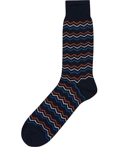 Missoni Crochet Knit Socks Navy men S Orange