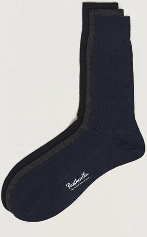 Pantherella 3-Pack Naish Merino/Nylon Sock Navy/Black/Charcoal men One size