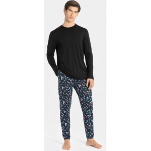 IBYIMPETUS Pijama largo de hombre Lyocell NEGRO