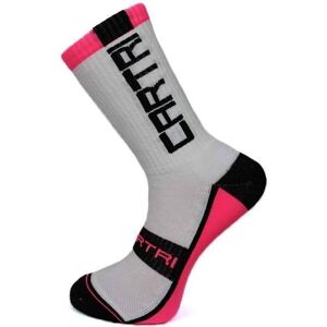 Calcetines Cartri Slash High Blanco Fucsia 1 Par -  -36-40