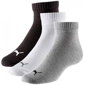 Calcetines Puma Quarter Negro Blanco Gris 3 pares -  -43-46