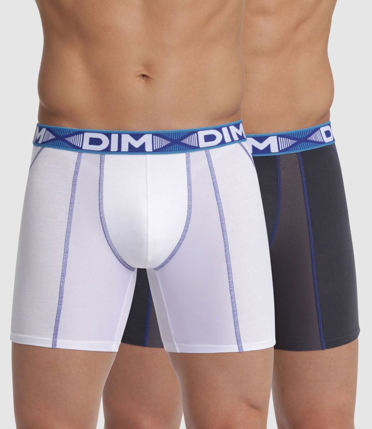 DIM. Pack 2 boxer DIM 1N2 BLANCO-GRIS BLANCO/GRIS G/L