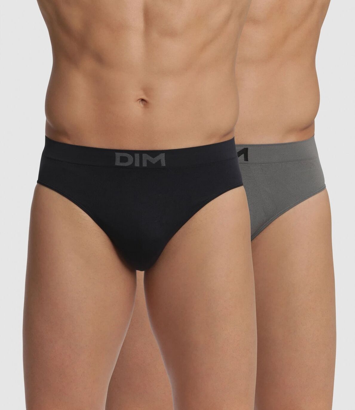 DIM. Pack 2 Slips unno by DIM 5HG NEGRO/GRIS 3B7 M NEGRO-GRIS