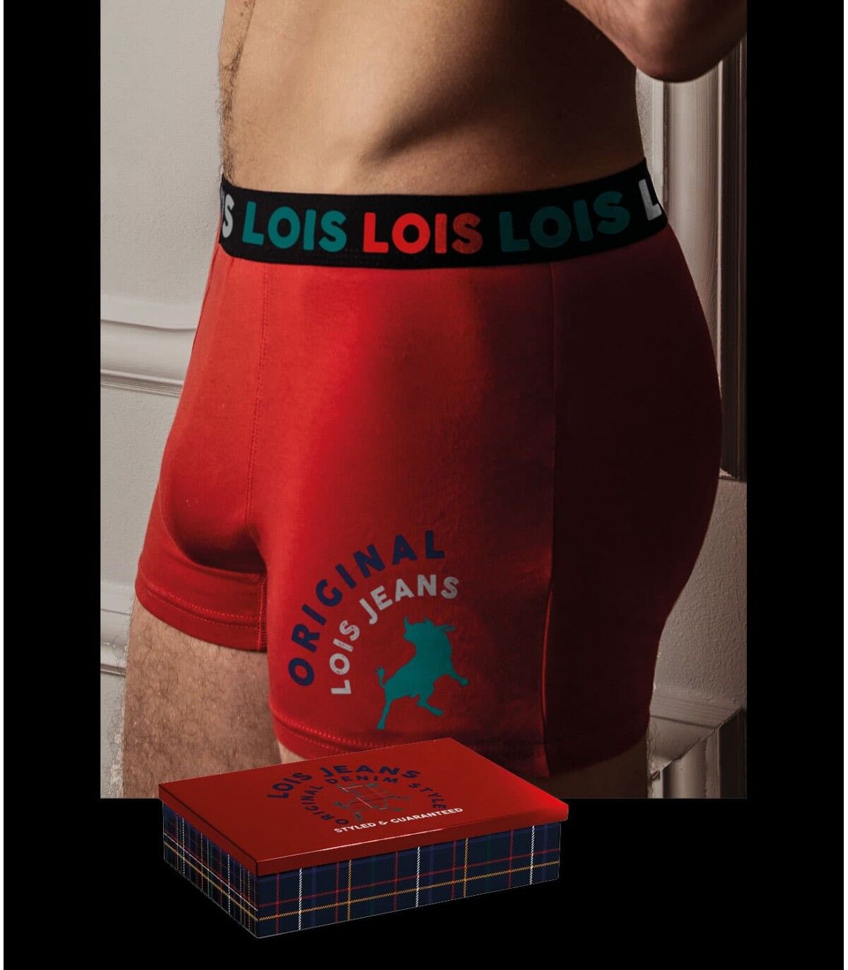 BOXER Y CAJA METAL REGALO LOIS 48354 G/L Rojo