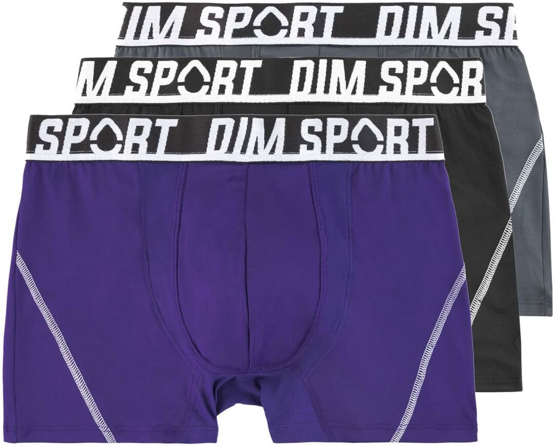 DIM. Pack 3 Boxer DIM SPORT MICRO 8EW Negro-Gris-Violeta A9M M Surtido 3 colores