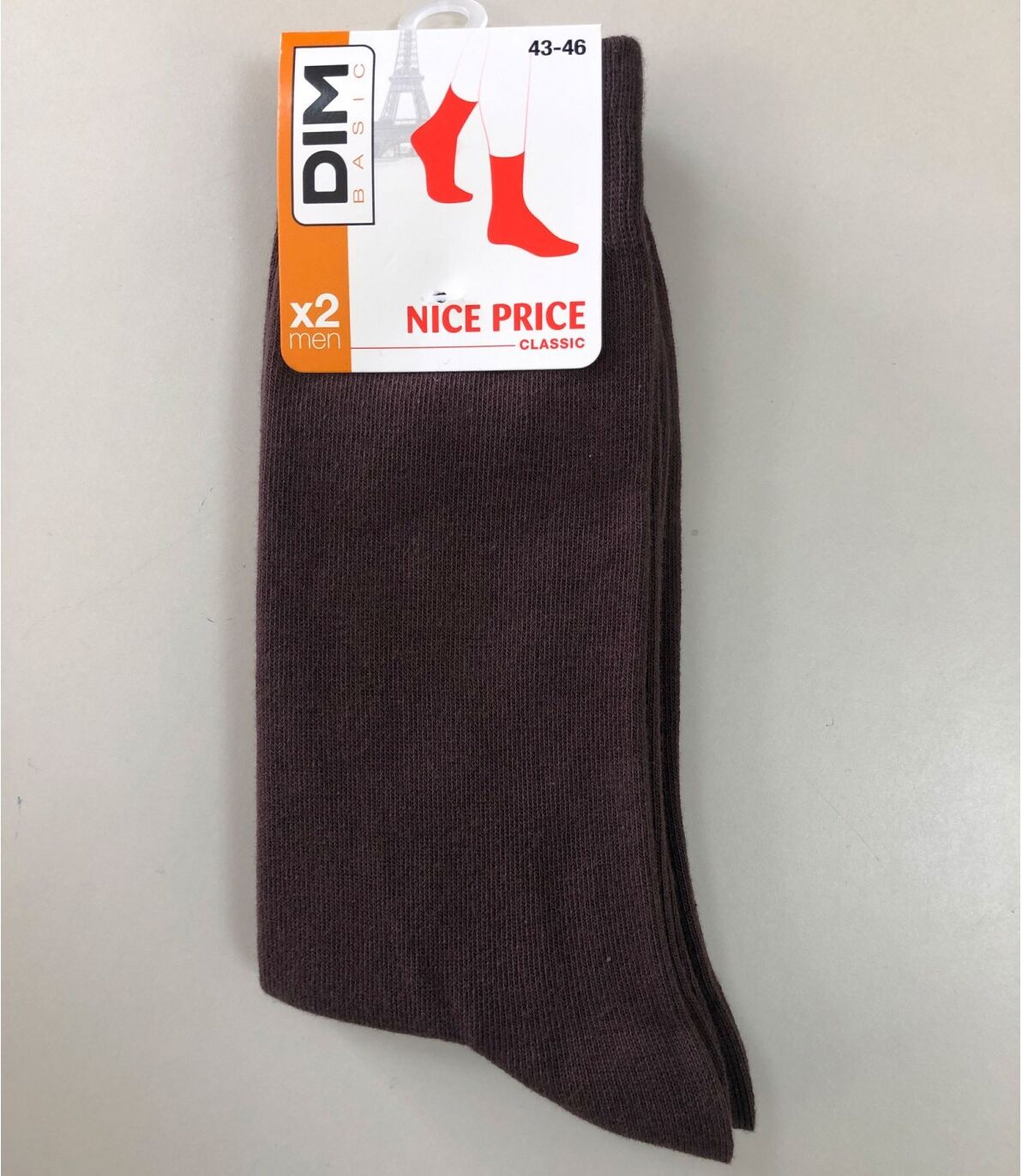 DIM. Pack OFERTA 2 Calcetines Caballero DIM 5U8 G(43-46) Marrón