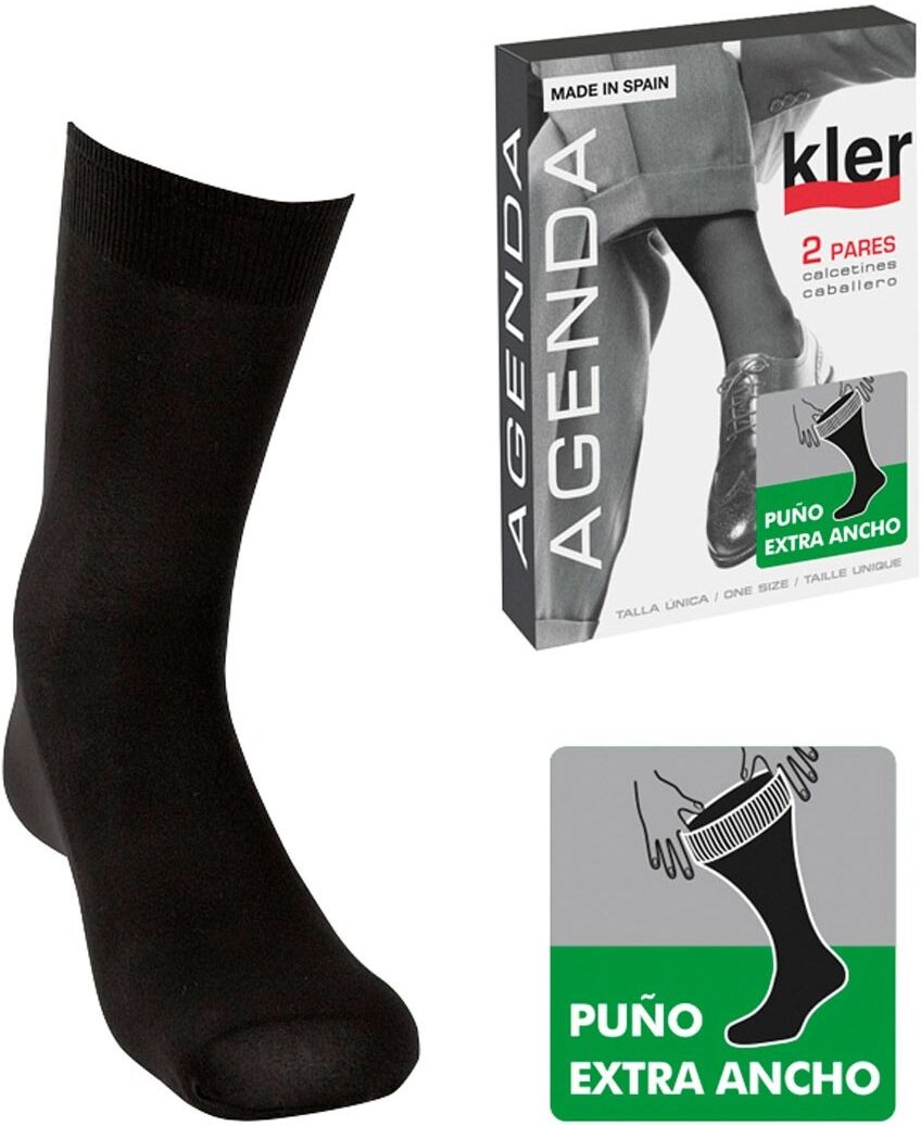 Pack 2 Calcetines KLER 6010 Negro Única