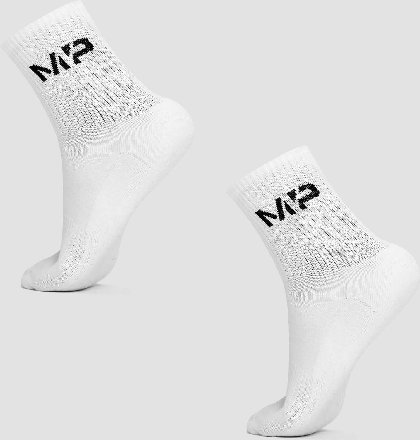 Mp Men's Essentials Crew Socks - White (2 Pack) - UK 6-8