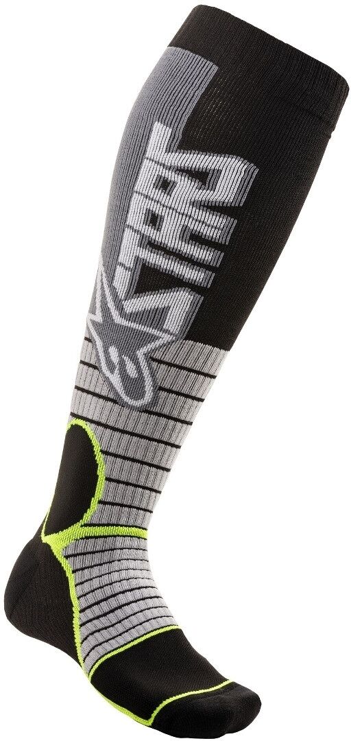 Alpinestars MX Pro Calcetines de Motocross - Negro Gris (S)