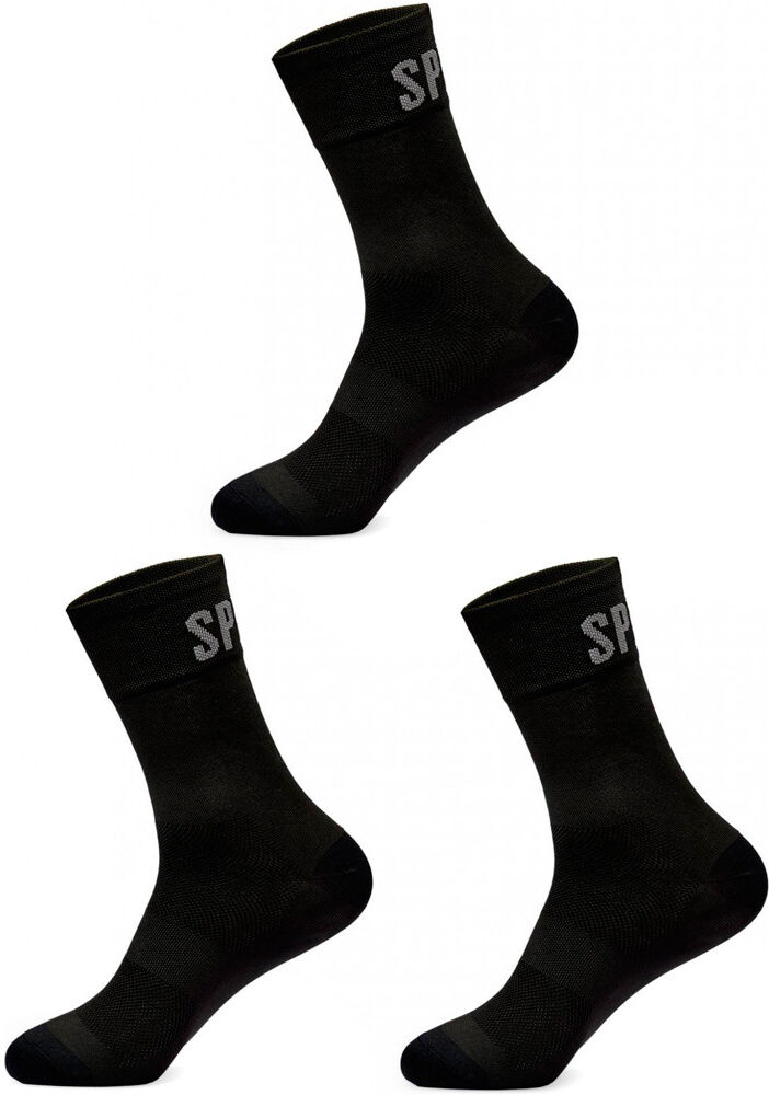 Spiuk Calcetines ciclismo calcetin pack 3 uds. anat. largo negro