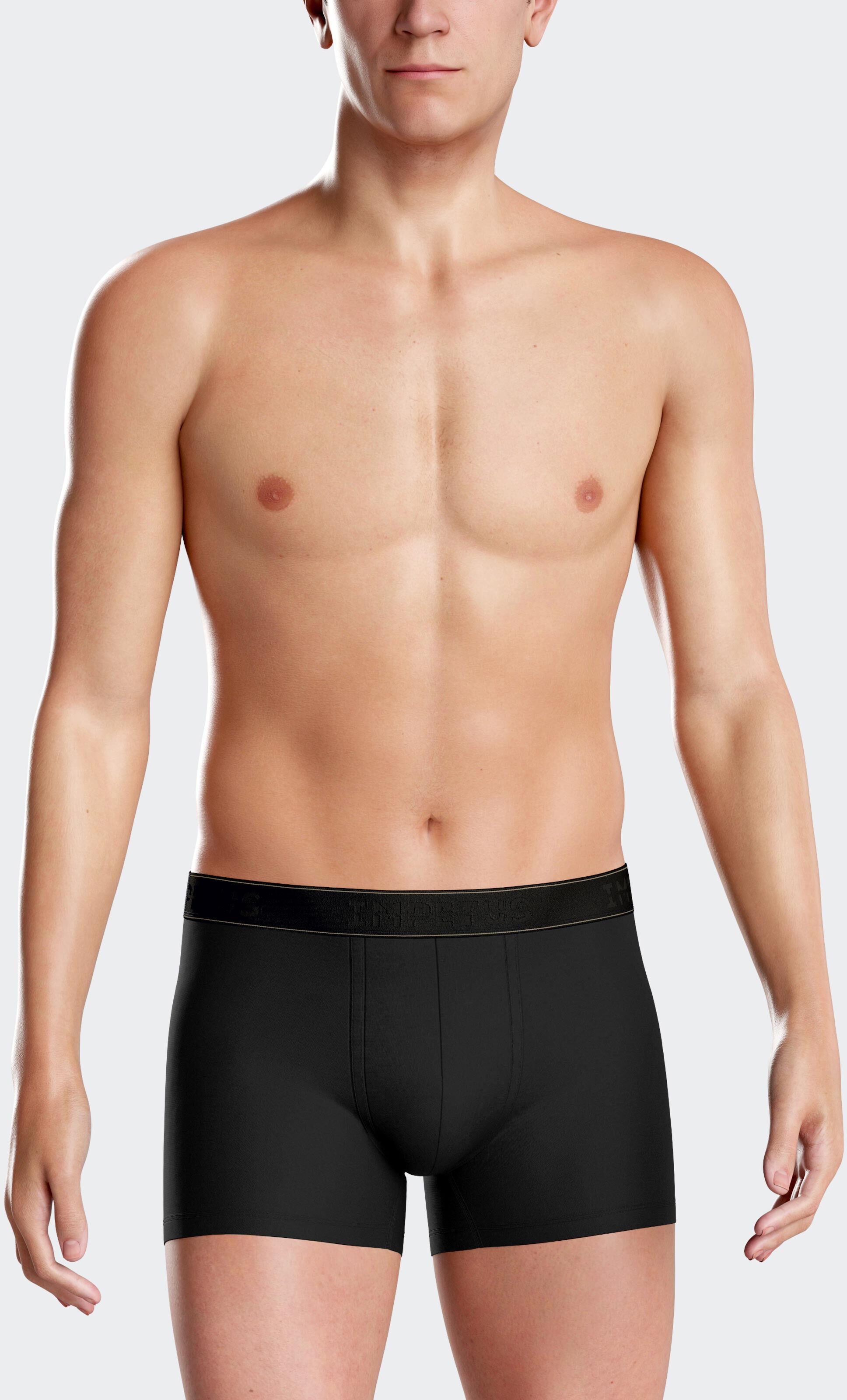 IMPETUS Boxer de punto de hombre en Algodón Modal NEGRO (L)