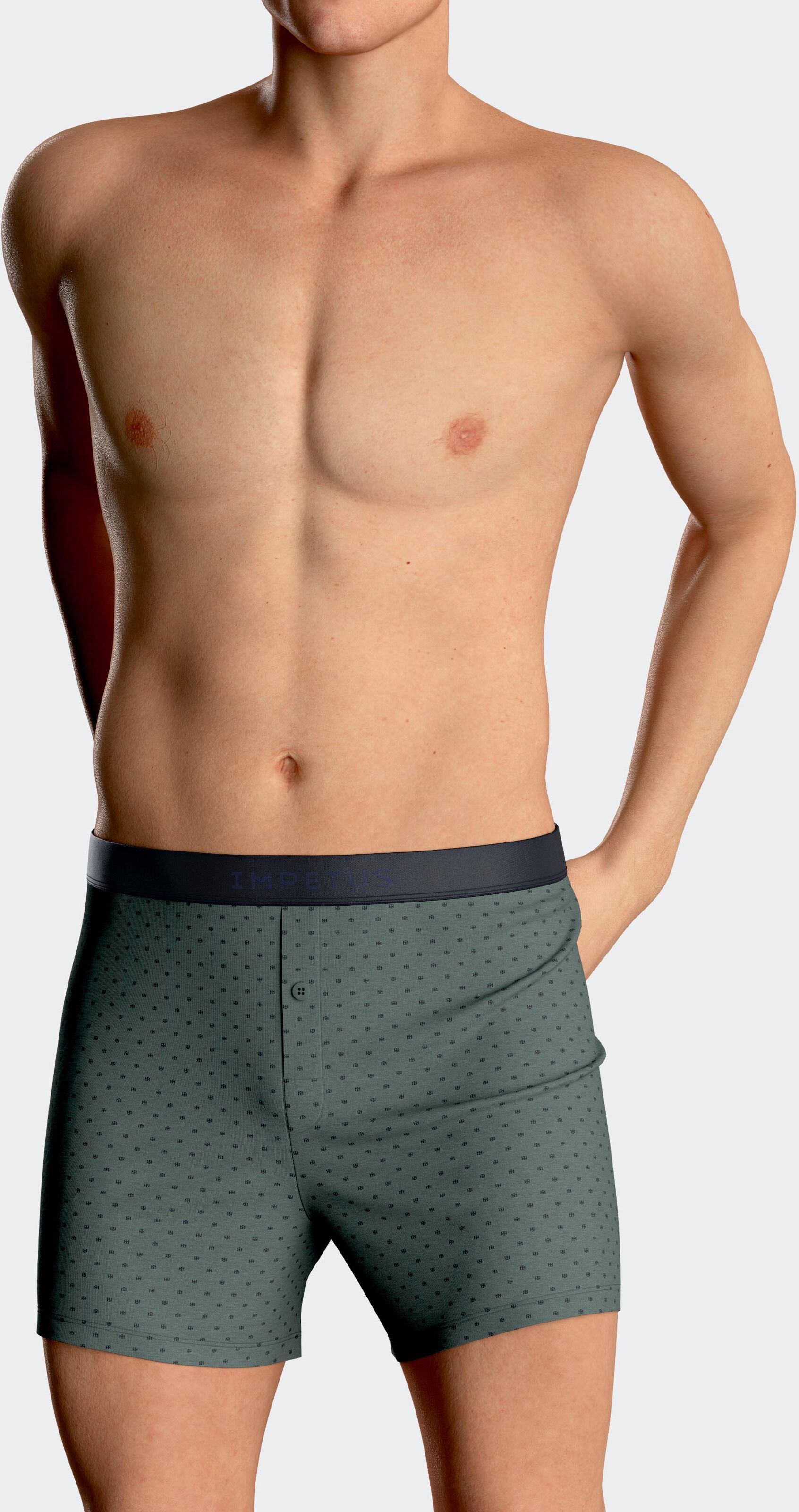 IMPETUS Boxershort com botão de hombre en Modal VERDE (L)