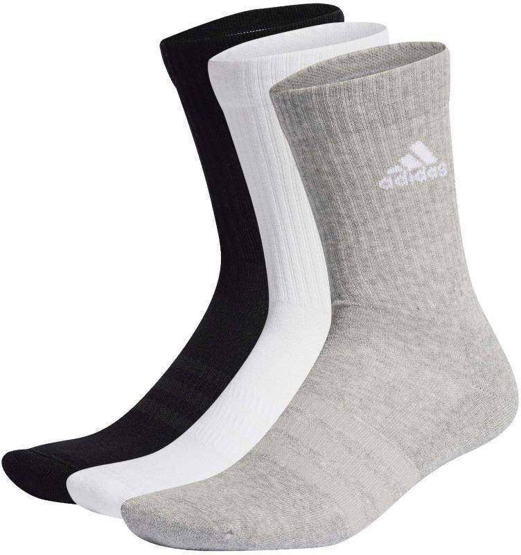 Calcetines Adidas Cushioned Clasico Blanco Negro Gris 3 Pares