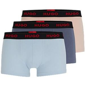 HUGO Three-pack of logo-waistband trunks in stretch cotton