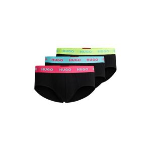 HUGO Three-pack of logo-waistband briefs in stretch cotton
