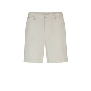 Boss Regular-fit shorts in stretch-cotton with linen