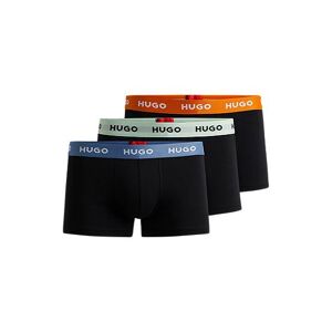 HUGO Three-pack of stretch-cotton trunks with logo waistbands