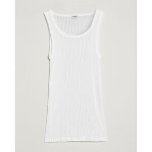 Zimmerli of Switzerland Ribbed Mercerized Cotton Tank Top White - Beige - Size: S M XL - Gender: men