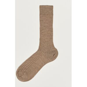 Bresciani Wool/Nylon Ribbed Short Socks Beige Melange - Musta - Size: XS S M L XL XXL - Gender: men